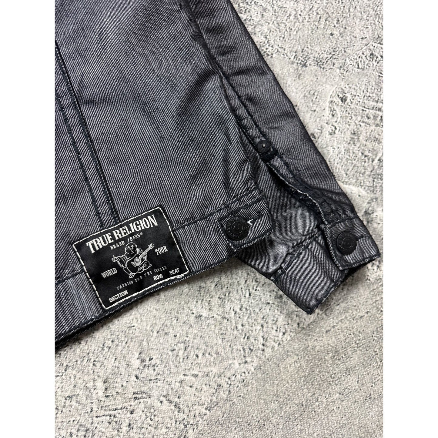 True Religion denim jacket silver black rare sample