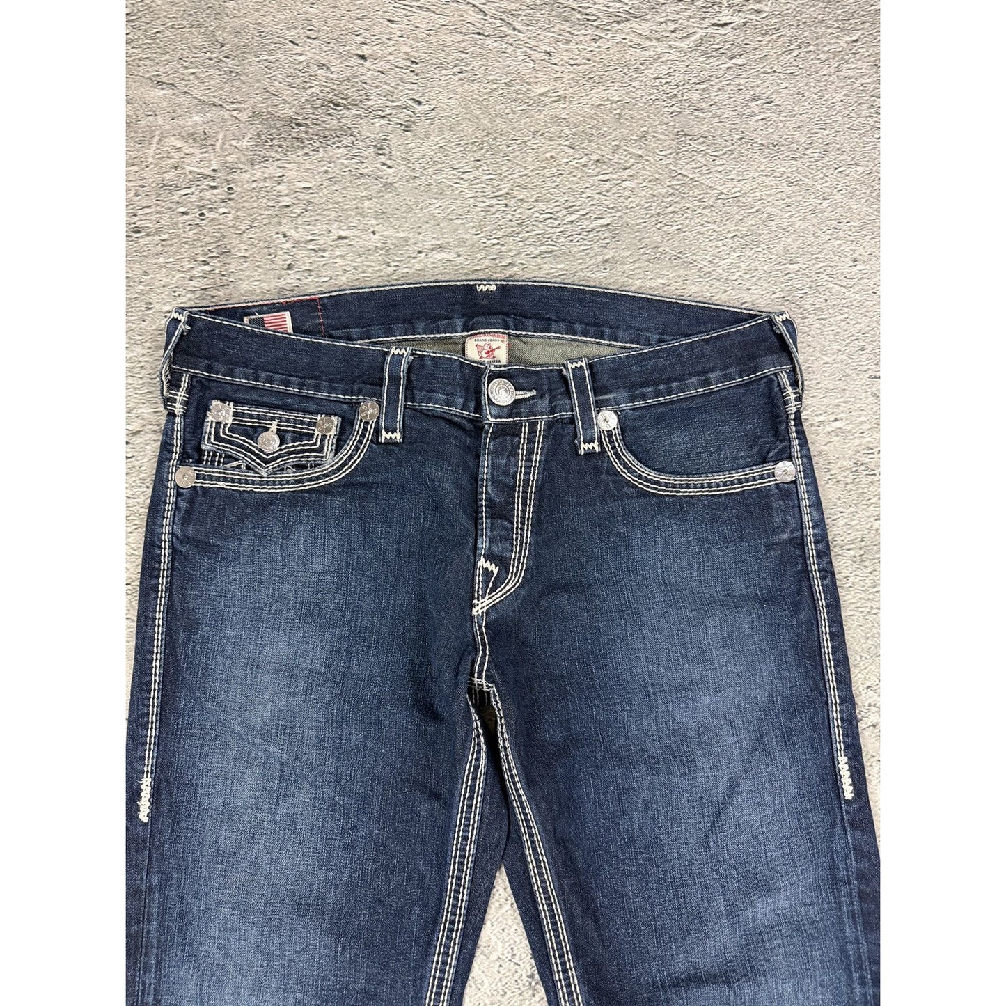 True Religion jeans vintage Jack denim pants thick stitching