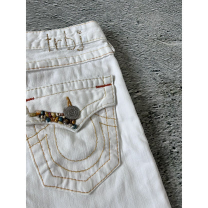 True Religion vintage mini skirt denim white
