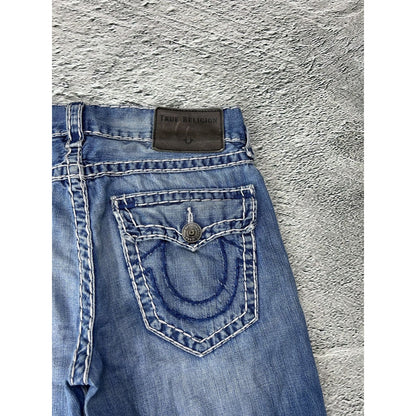 True Religion vintage jeans blue thick stitching Geno Y2K