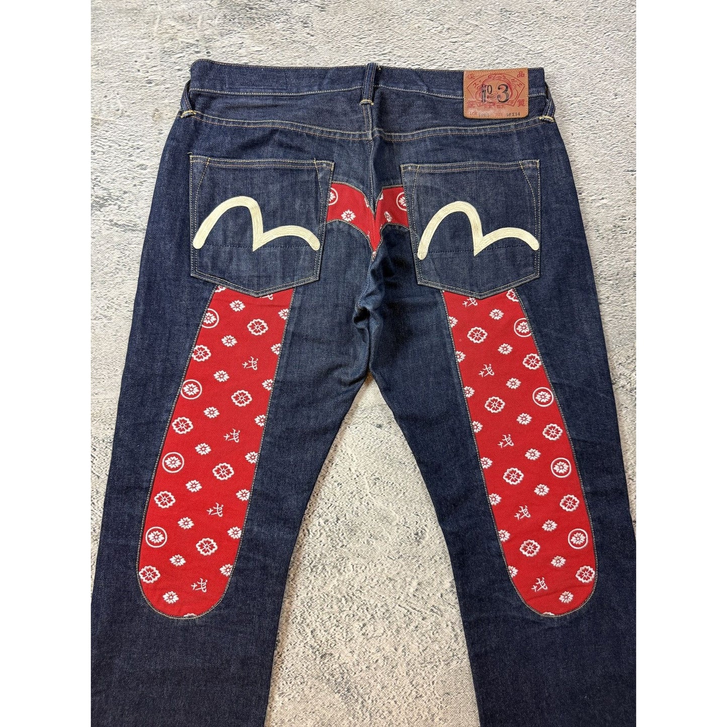 Evisu jeans daicock big logo Red selvedge raw denim Japan