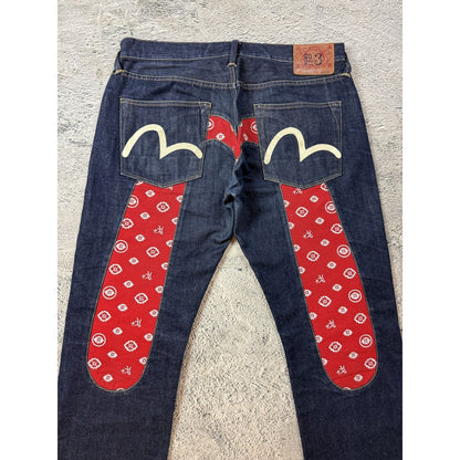 Evisu jeans daicock big logo Red selvedge raw denim Japan