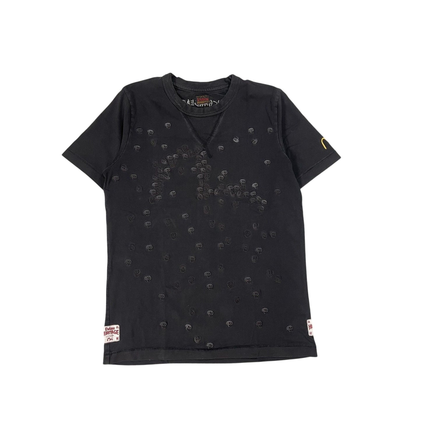Evisu t-shirt vintage big logo seagull black skulls