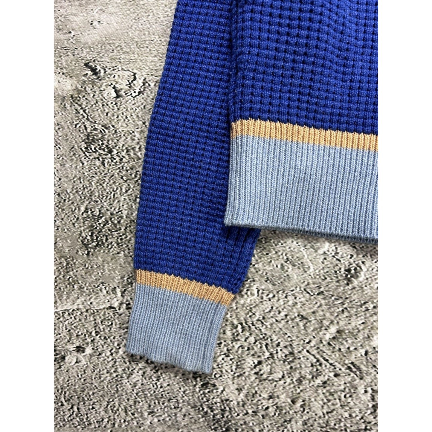 Marni Uniqlo Popcorn Knit V-neck Sweater blue