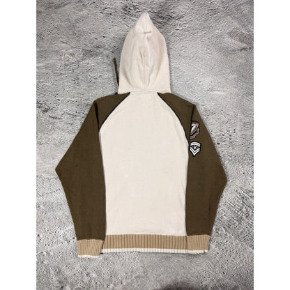 Ecko Unltd vintage zip hooded sweater beige brown big logo