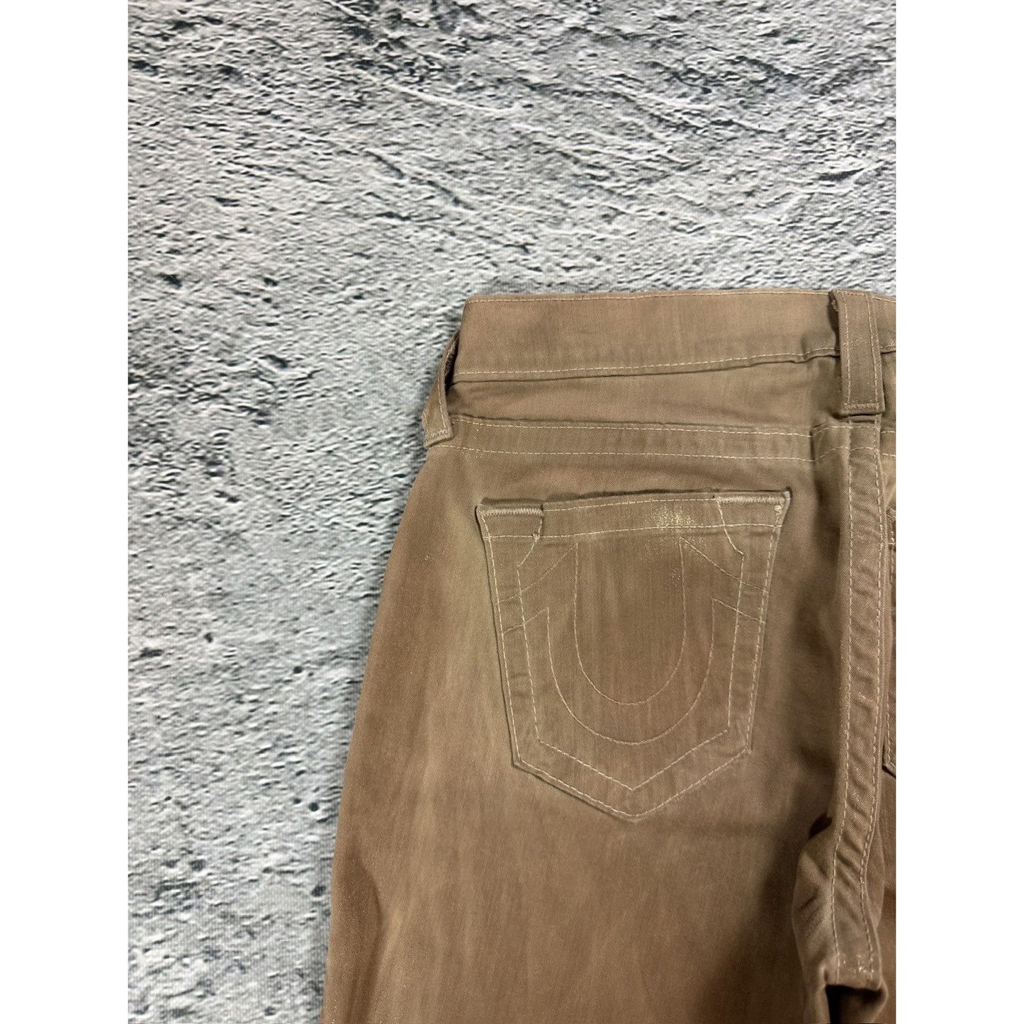 True Religion vintage gold jeans Y2K denim pants slim