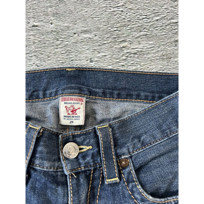True Religion blue jeans white stitching Y2K bootcut
