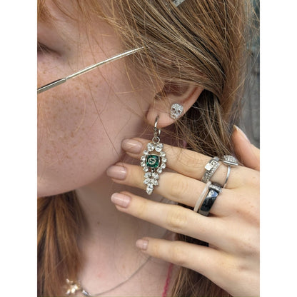 Gucci earrings silver green 925