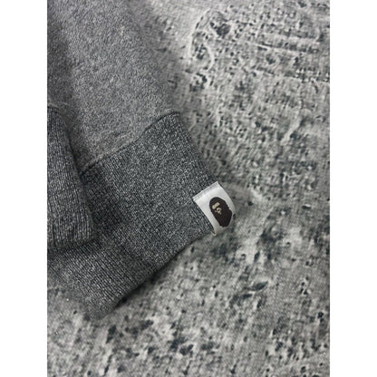 Bape sweatshirt grey big logo spell out black