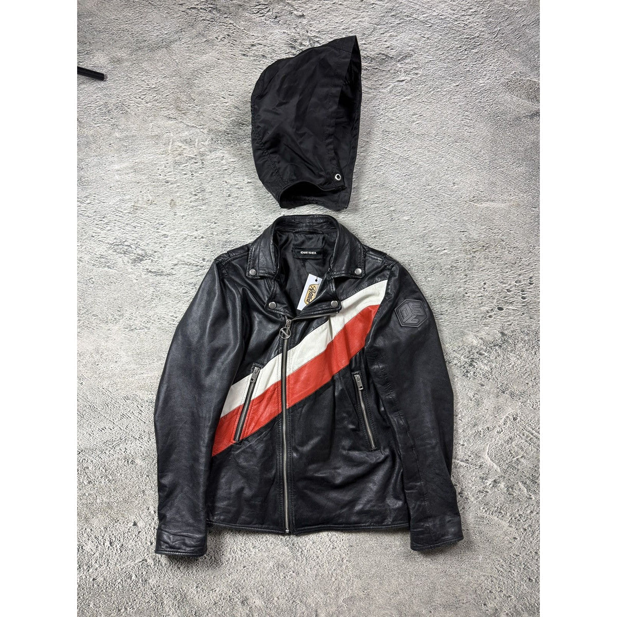 Diesel Vintage Leather biker polish black Jacket Avant Garde