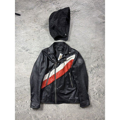 Diesel Vintage Leather biker polish black Jacket Avant Garde