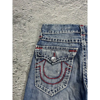 True Religion blue jeans white stitching Y2K straight flaps