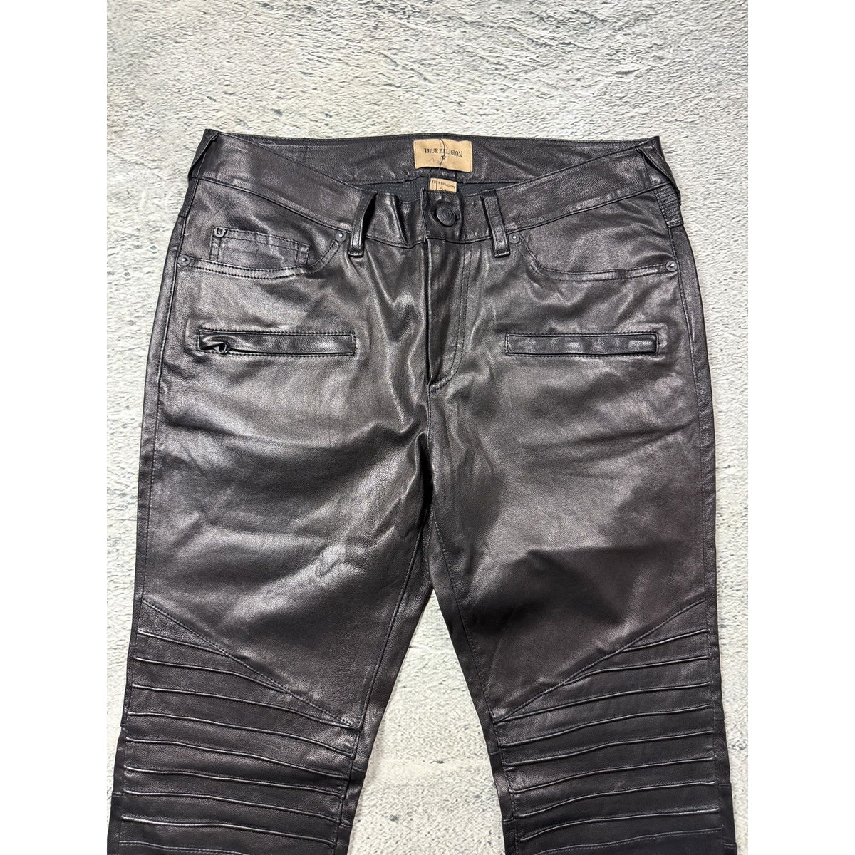 True Religion vintage jeans leather Goat biker black Hedi