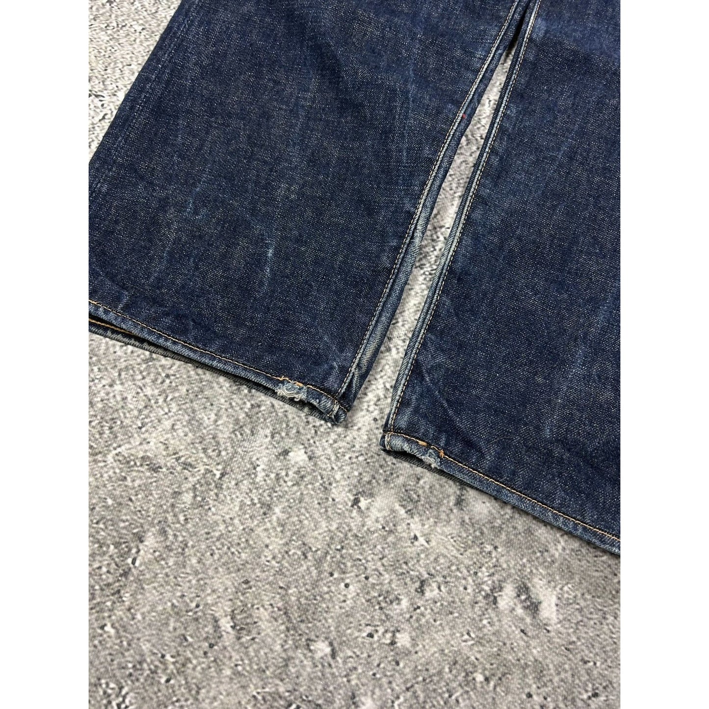 Evisu jeans vintage selvedge black baby blue daicock logo