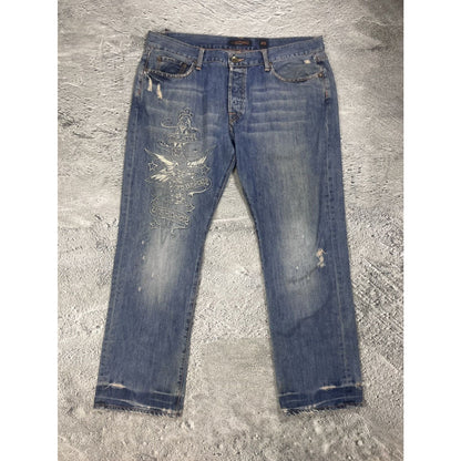 Ed Hardy Christian Audigier vintage jeans big logo pants