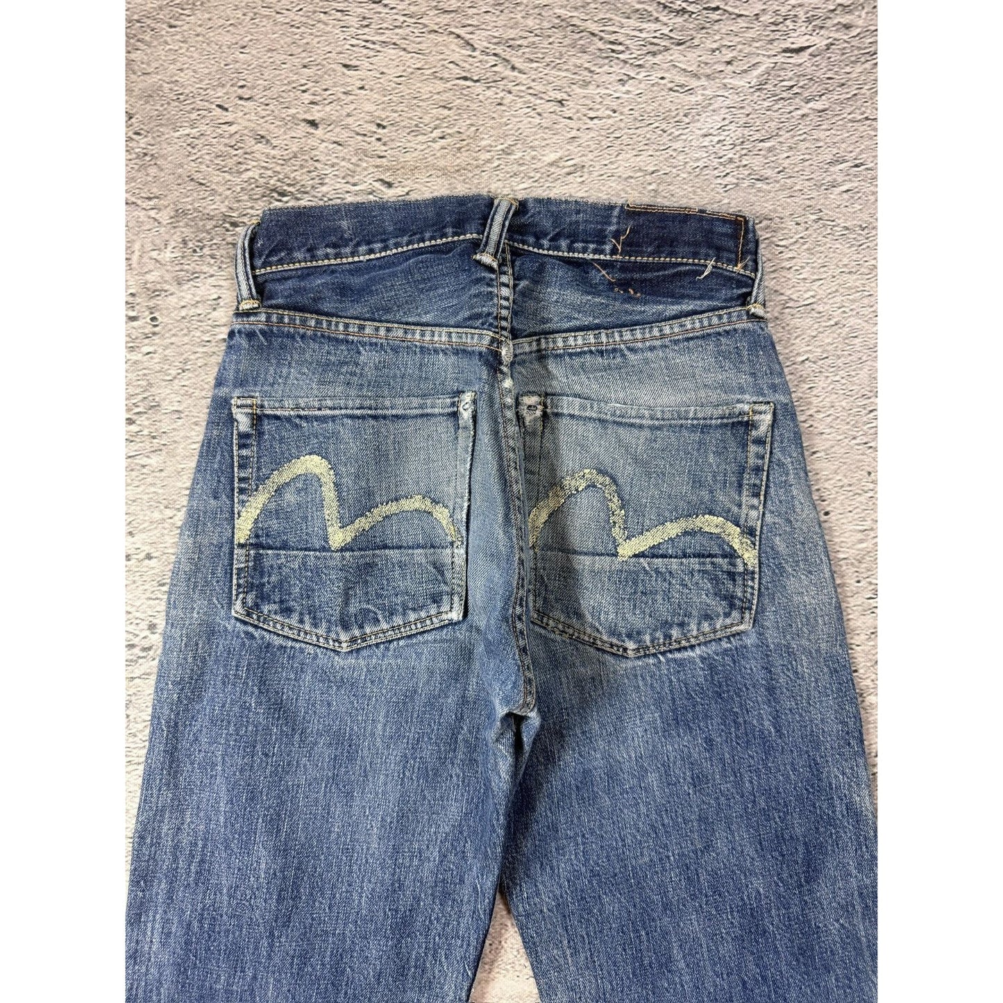 Evisu jeans vintage blue white seagulls baggy