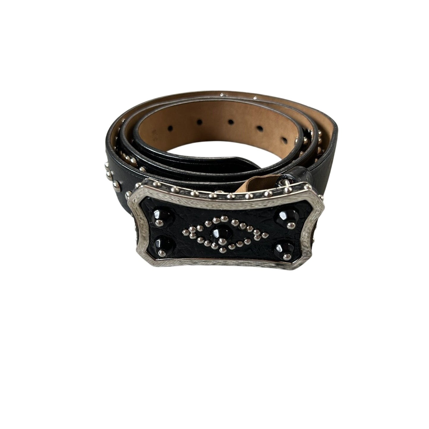 Prada belt studded Y2K black leather vintage