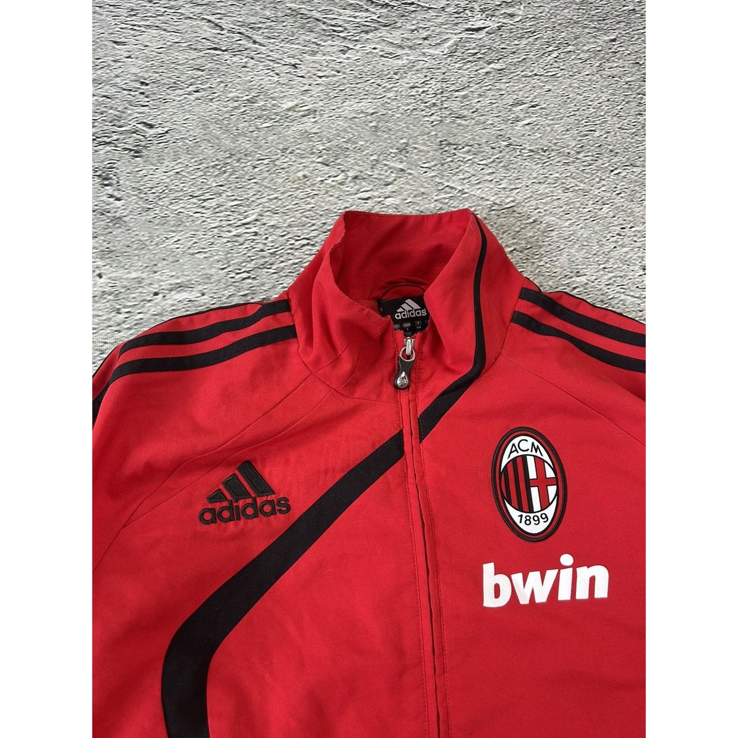 Adidas AC Milan track jacket 2009 vintage red Y2K nylon zip