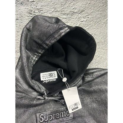 Supreme/MM6 Maison Margiela Black Foil Box Logo Hoodie