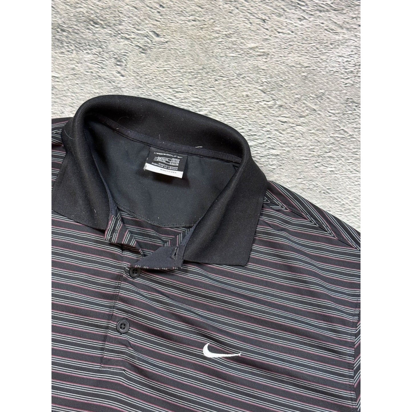 Nike striped vintage polo T-shirt black Golf
