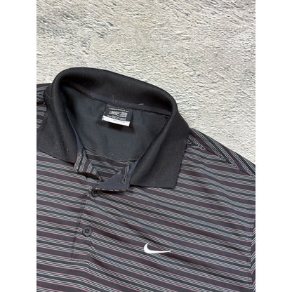 Nike striped vintage polo T-shirt black Golf