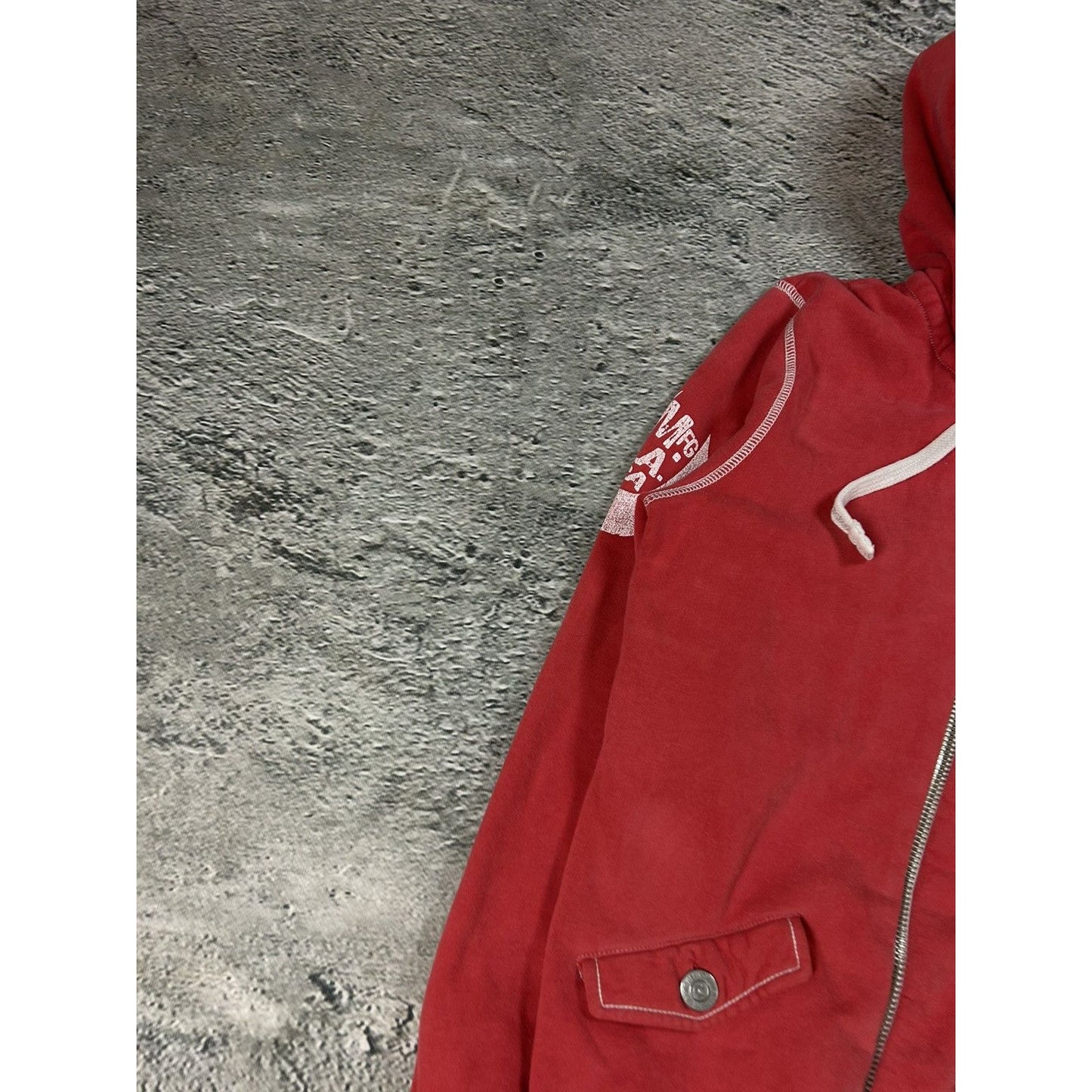 True Religion zip hoodie red/pink California big logo hood
