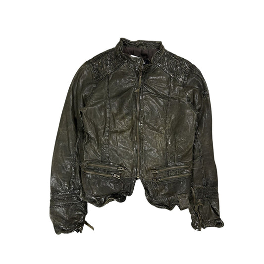 Tigha leather jacket brown vintage avant garde