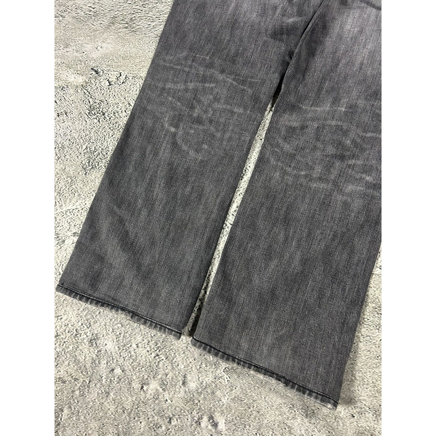 True Religion jeans grey black thick stitching Bobby