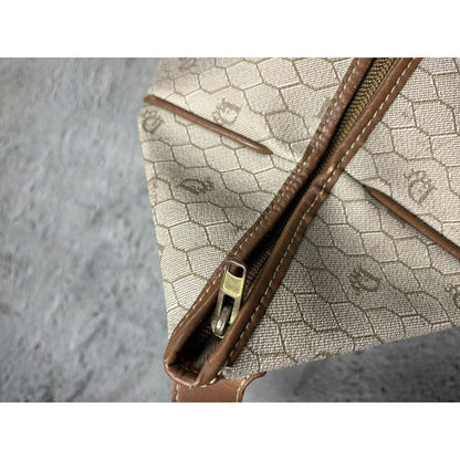 Christian Dior Duffle Bag 80s beige brown honeycomb