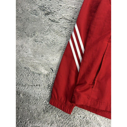 Adidas track jacket vintage red Y2K nylon zip