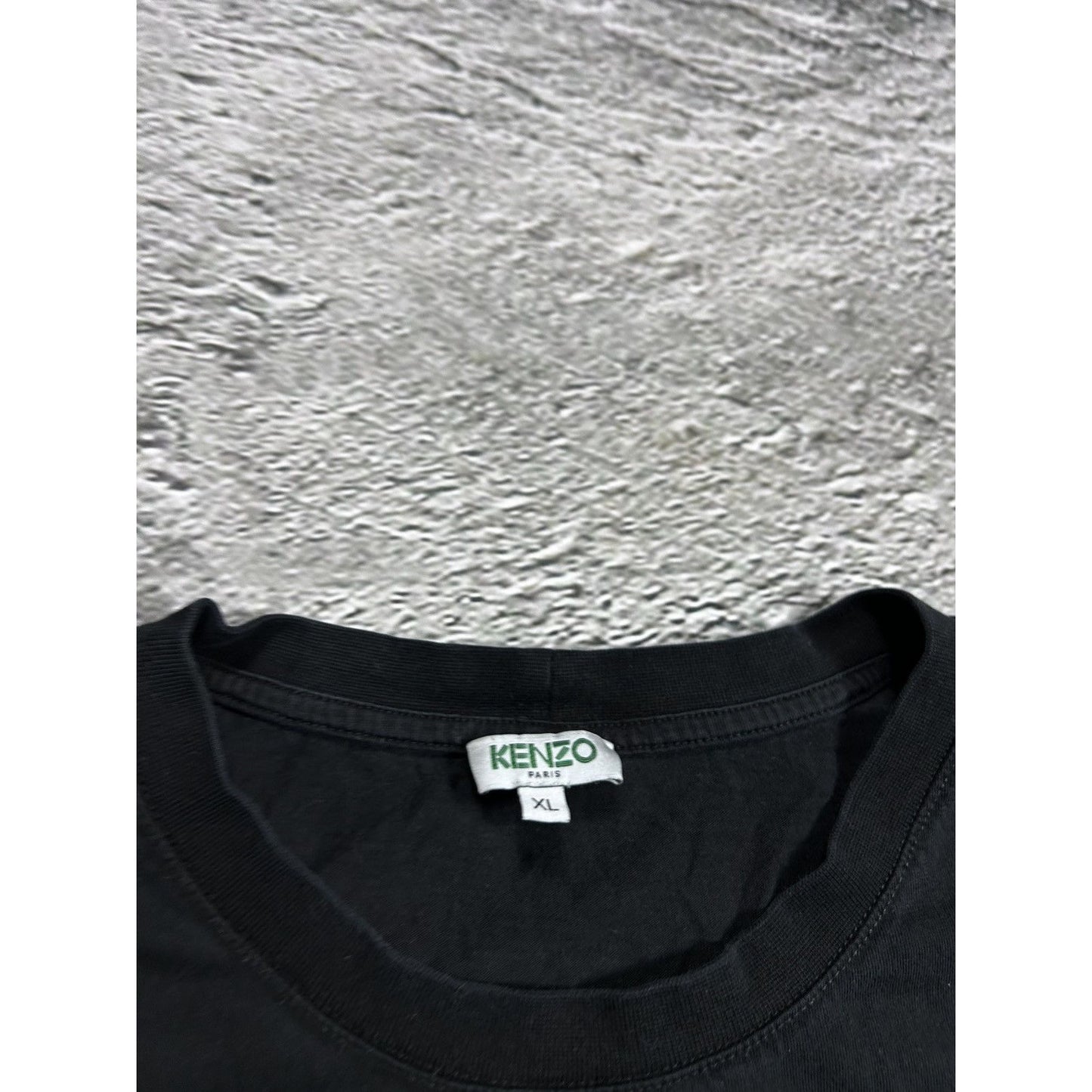 Kenzo big logo T-shirt tiger head black Paris