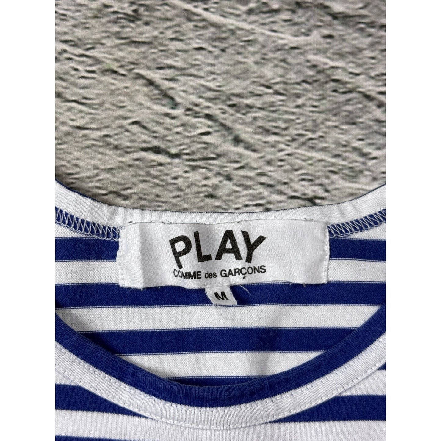 Comme Des Garcons PLAY CDG stripped Longsleeve blue heart