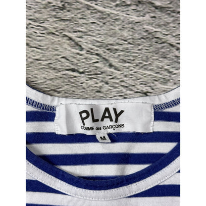 Comme Des Garcons PLAY CDG stripped Longsleeve blue heart