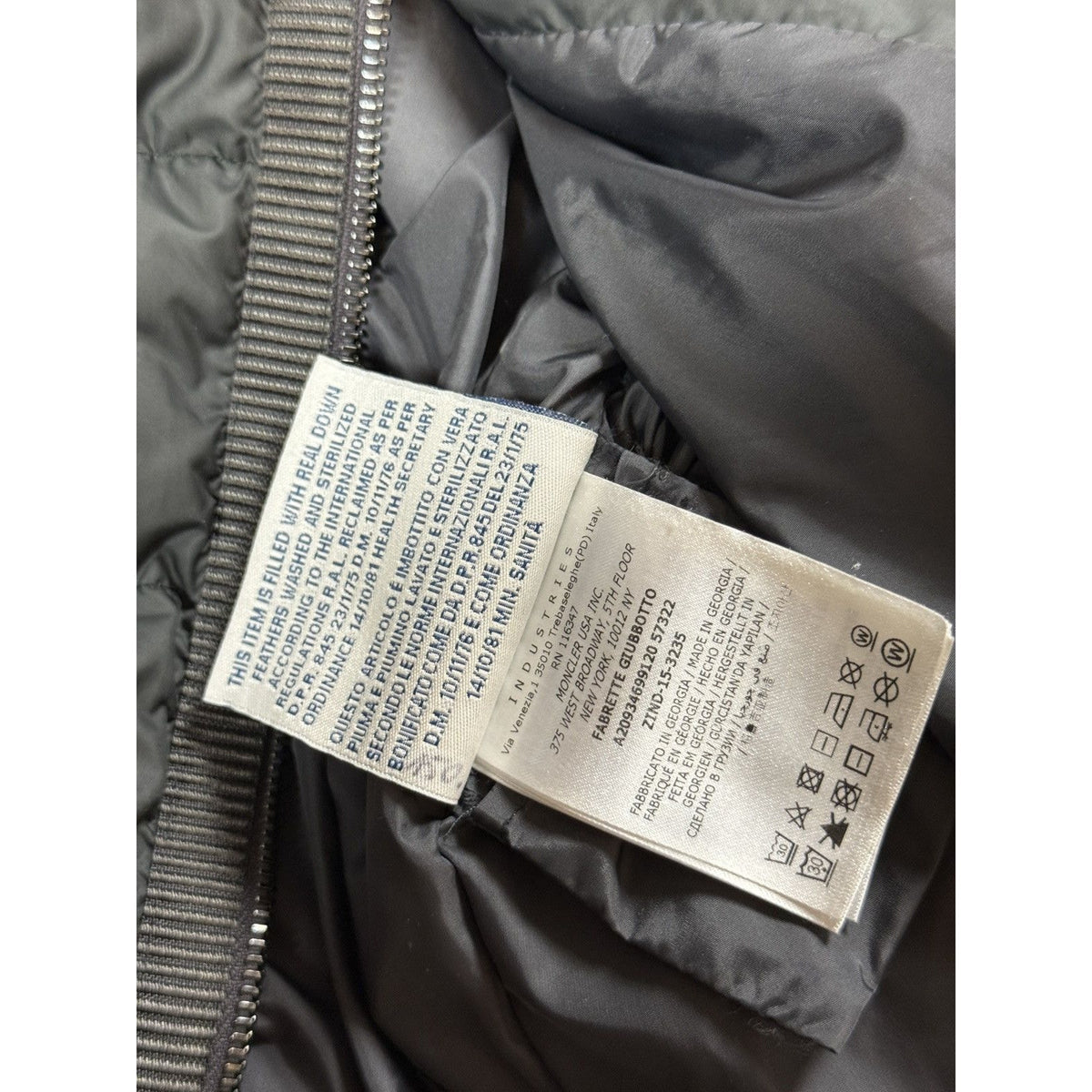 Moncler Fabrette puffer jacket grey down fur