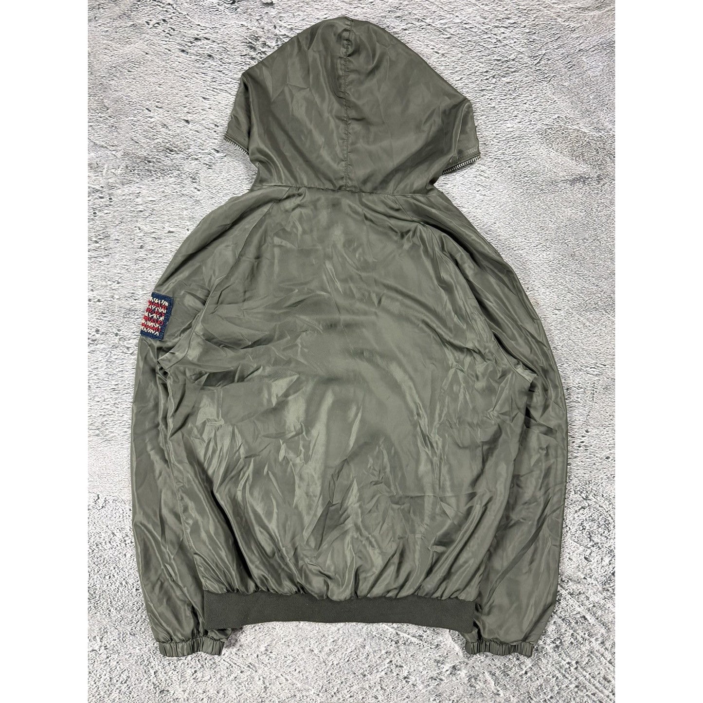 True Religion bomber jacket satin military full zip khaki