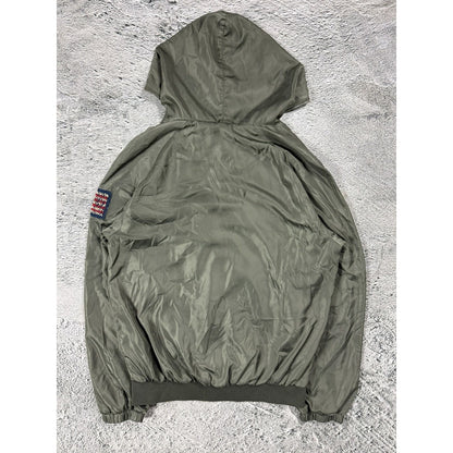 True Religion bomber jacket satin military full zip khaki