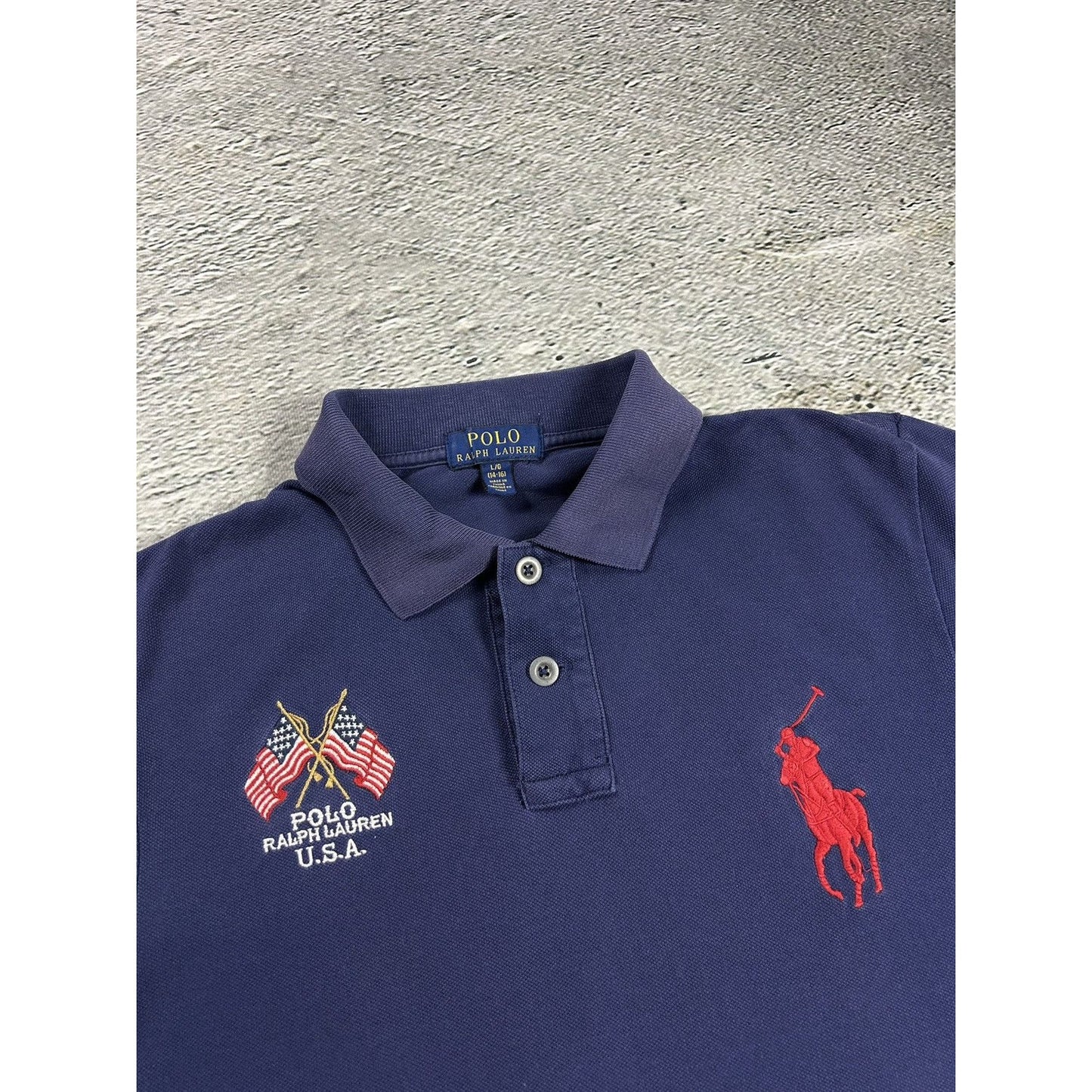 Chief Keef Polo Ralph Lauren vintage navy polo USA T-shirt