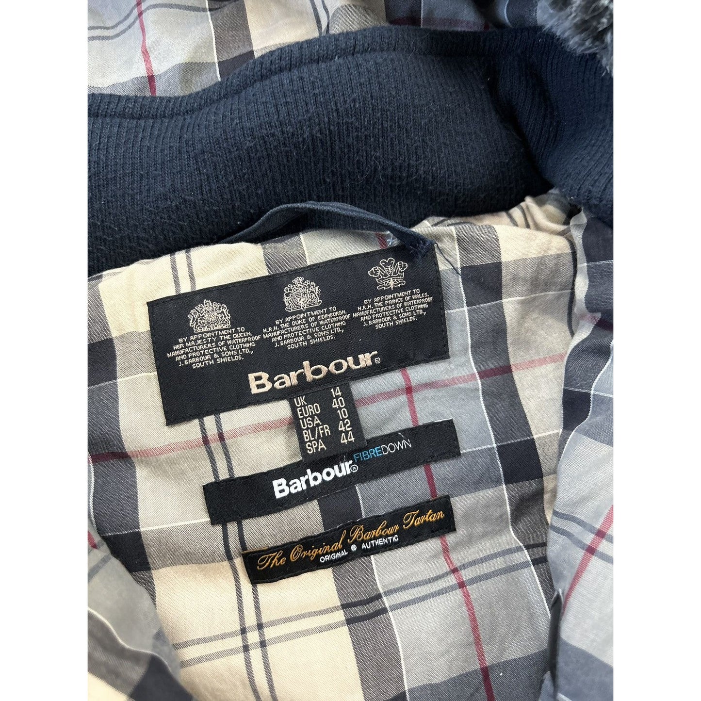 Barbour Down Jacket Puffer Parka Fibredown navy vintage