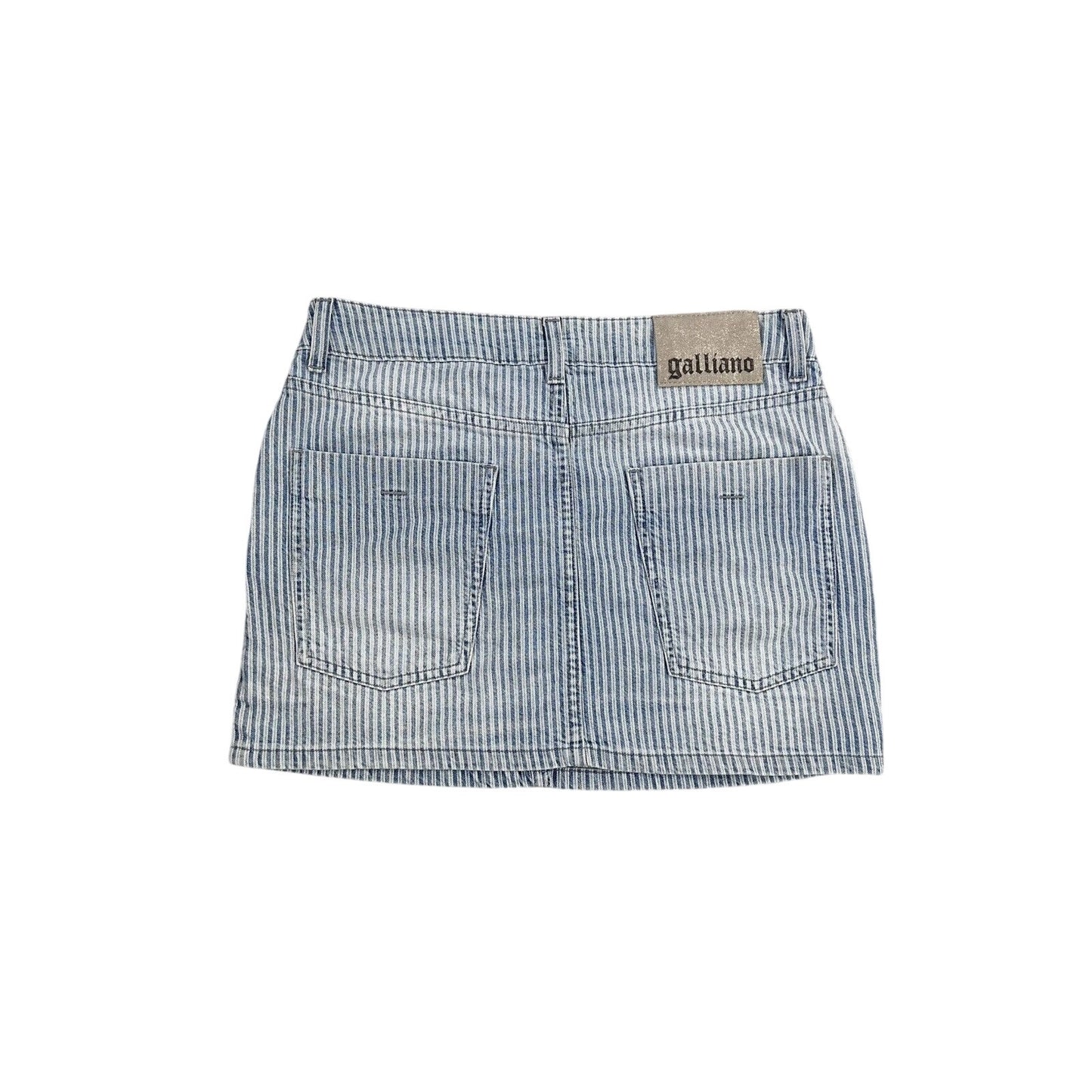 Galliano mini denim skirt striped blue