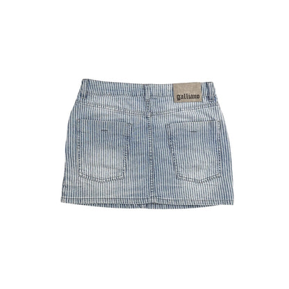 Galliano mini denim skirt striped blue