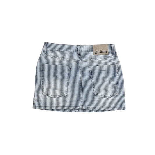 Galliano mini denim skirt striped blue