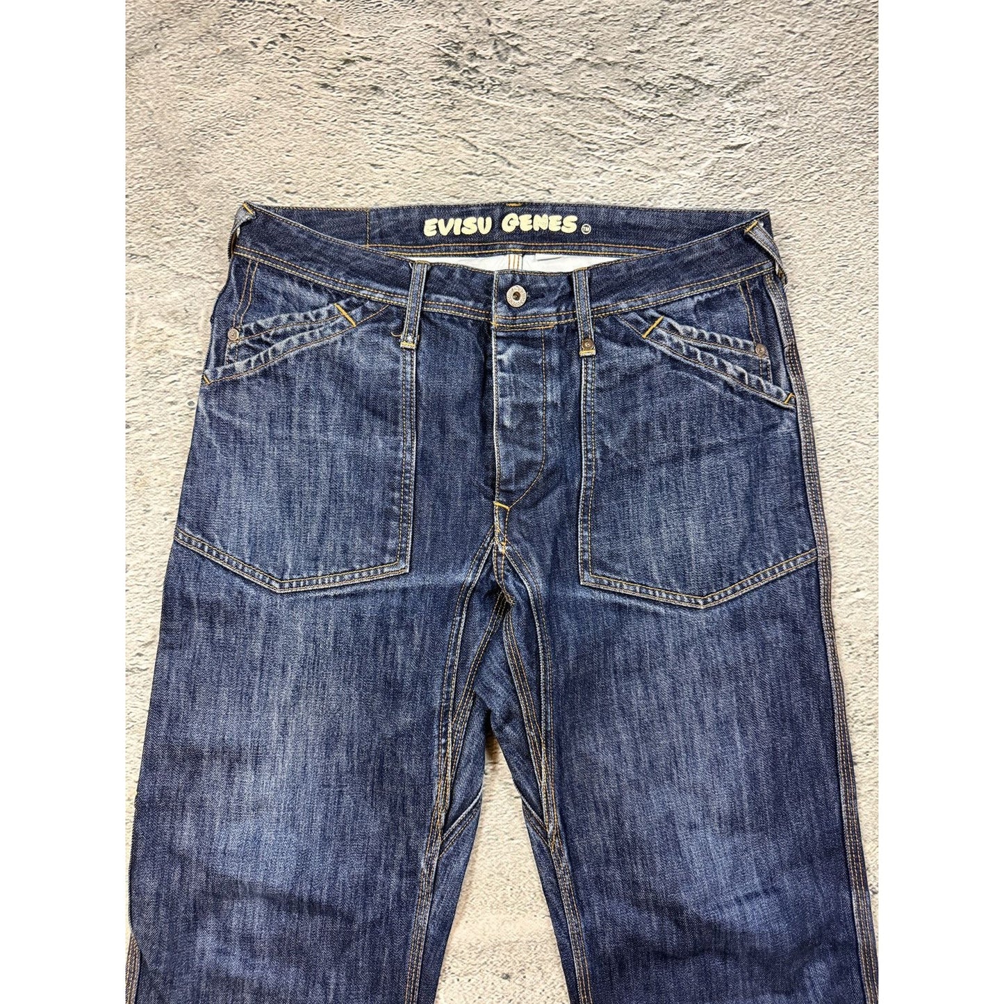 Evisu jeans vintage denim pants cargo blue Y2K