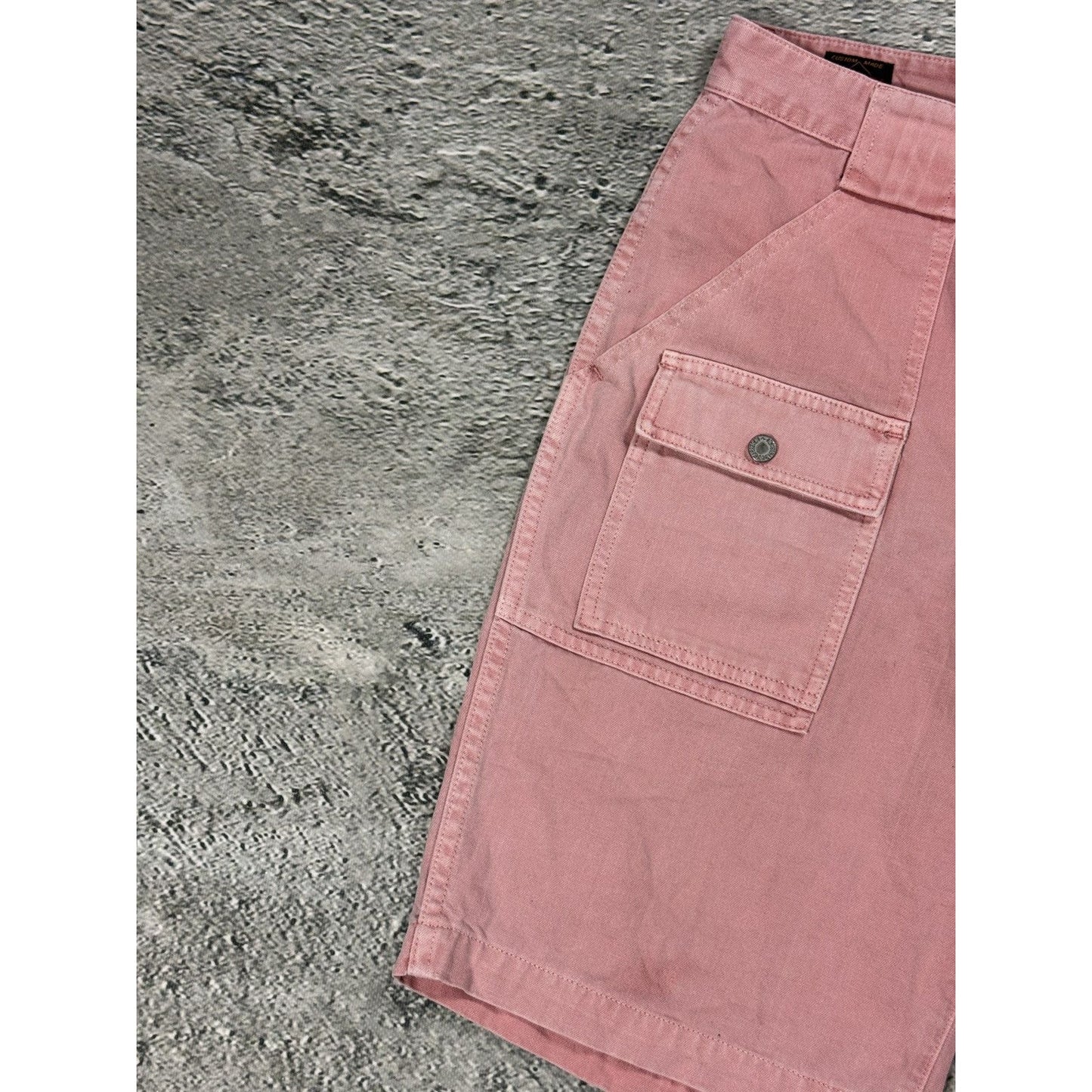 Evisu jorts pink Y2K shorts denim white seagulls cargo