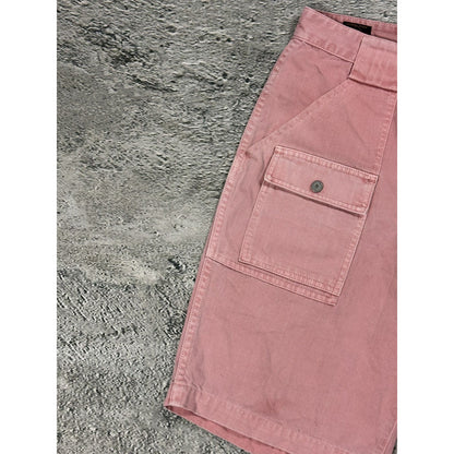 Evisu jorts pink Y2K shorts denim white seagulls cargo