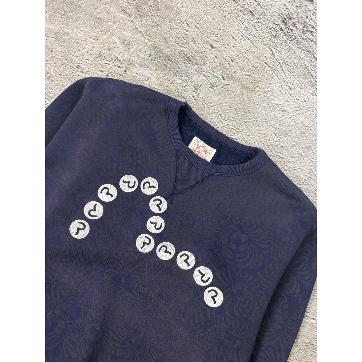 Evisu sweatshirt vintage navy big logo seagull white