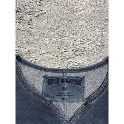 True Religion sweatshirt vintage big logo Y2K grey denim