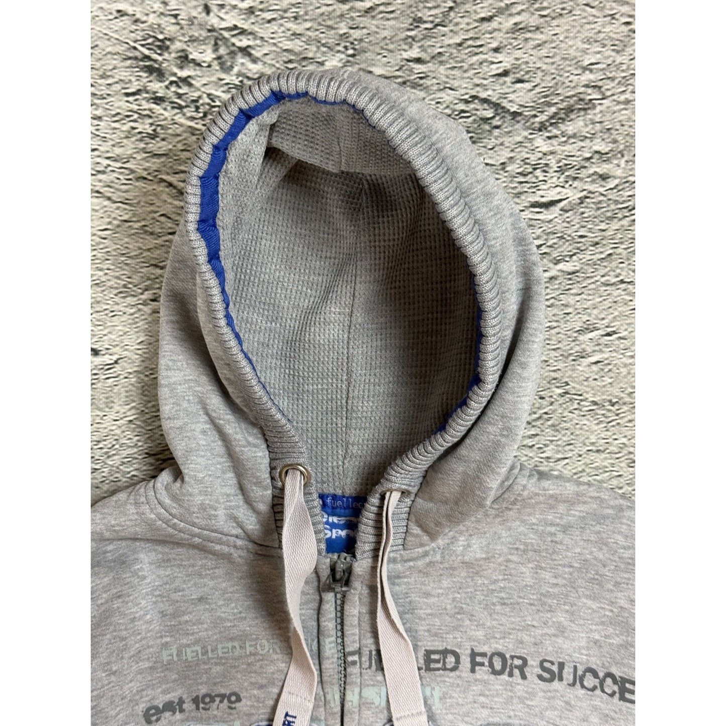 Diesel vintage zip hoodie grey blue Y2K