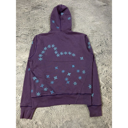 Evisu hoodie purple vintage big logo seagull stars Y2K