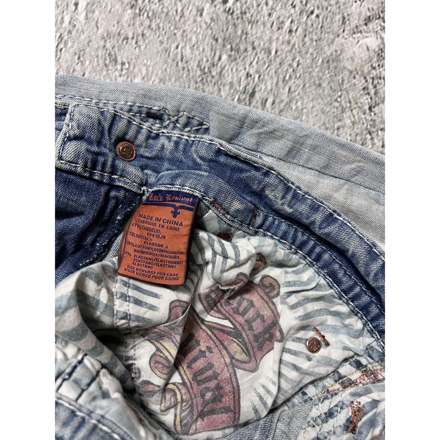 Rock Revival vintage baby blue jeans Y2K straight