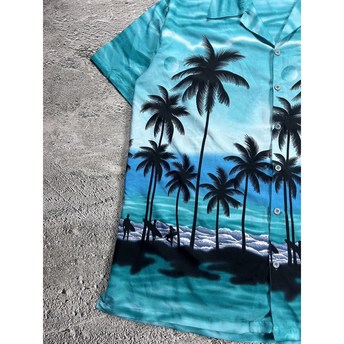 Hawaiian Shirt vintage Don Amigo palms beach sea summer